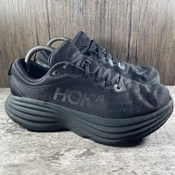Hoka One One Bondi 8 Running Shoes Triple Black Men’s Sz 9.5 D Great Condition main image 6
